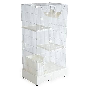 Amazon | タンスのゲン キャットケージ 3段 幅82cm トイレ一体型